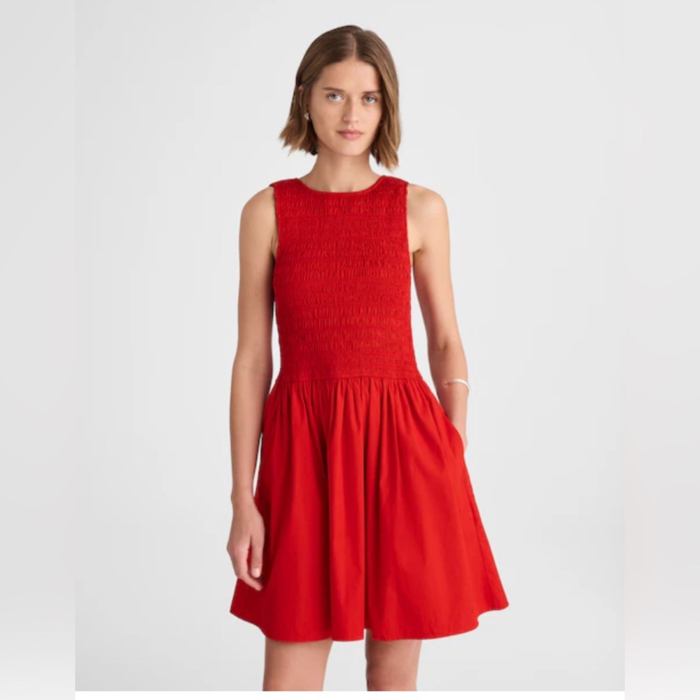 Madewell • The Melody Scoopback Smocked Mini Dress • size S
